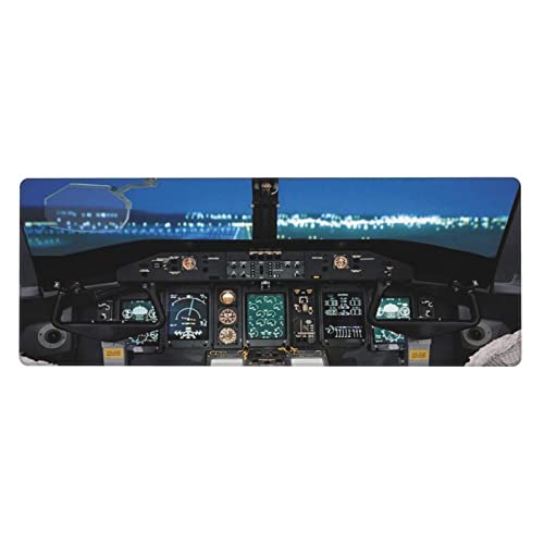 Tapis de souris pour cockpit d'avion tapis de clavier de jeu 80x30cm sous-main antiderapant noir