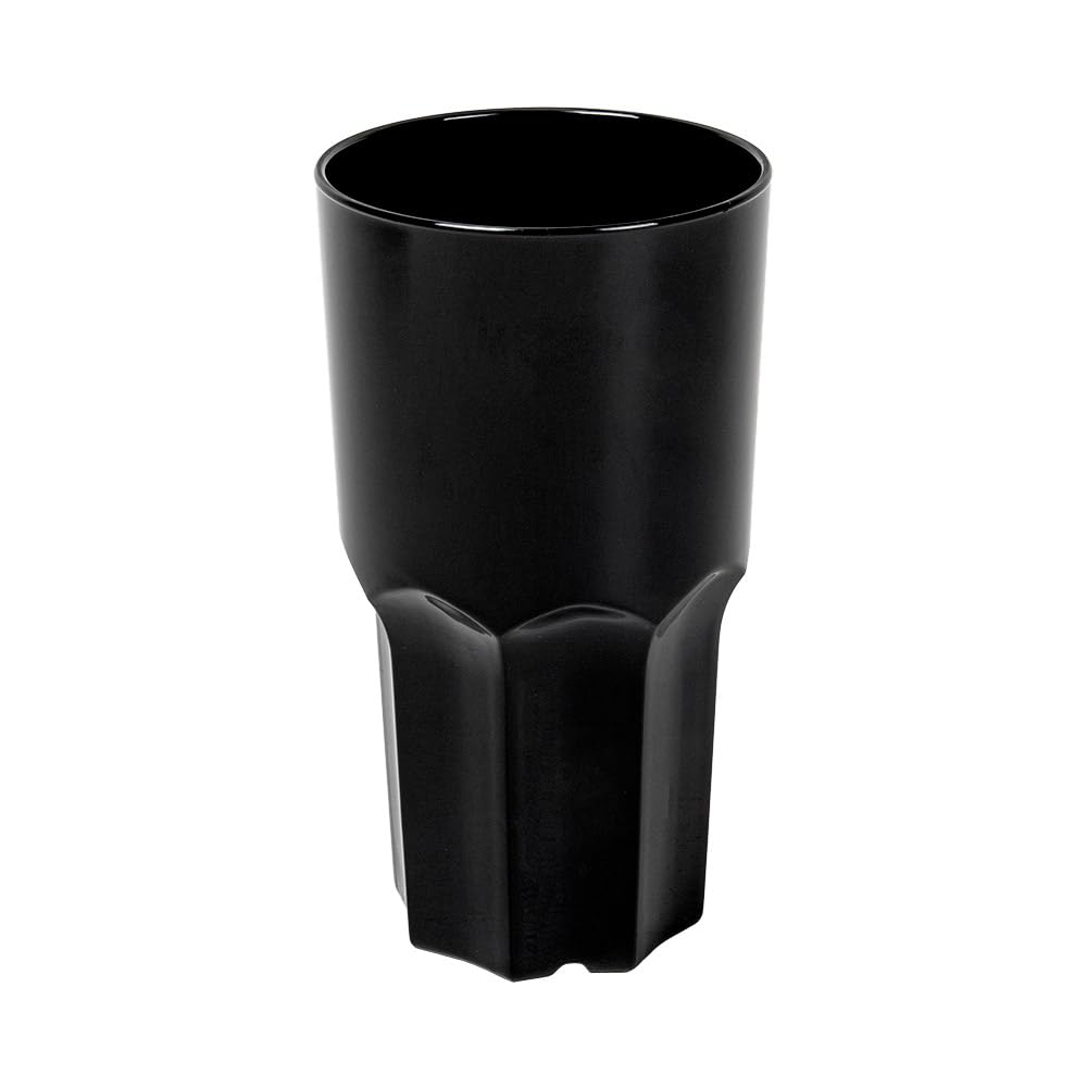 García de Pou - 12 Unidades - Vasos Apilables 460 Ml Ø 8,2/6,2X15,1 Cm Negro Policarbonato