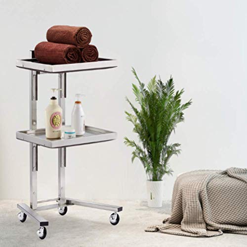 Wózek do salonu ze stali nierdzewnej mobilny wózek kosmetyczny ze składanym stołem wyposażenie salonu praktyczne artykuły fryzjerskie do salonów i spa