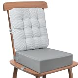 Booster Seat for Kitchen Chair Dining Table with Comfy Backrest Pillow and Adjustable Safety Buckles,Non-Slip Kid Toddler Booster Seat for Dining Table, PU Travel Baby Booster Cushion Chair