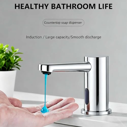 Dispensador automático de jabón de espuma, bomba de sensor sin contacto con cuerpo de latón y capacidad de 500 ml para uso comercial en baños públicos y oficinas