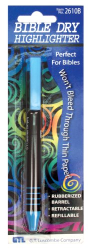 G T Luscombe Bible Dry Highlighter - Blue Carded