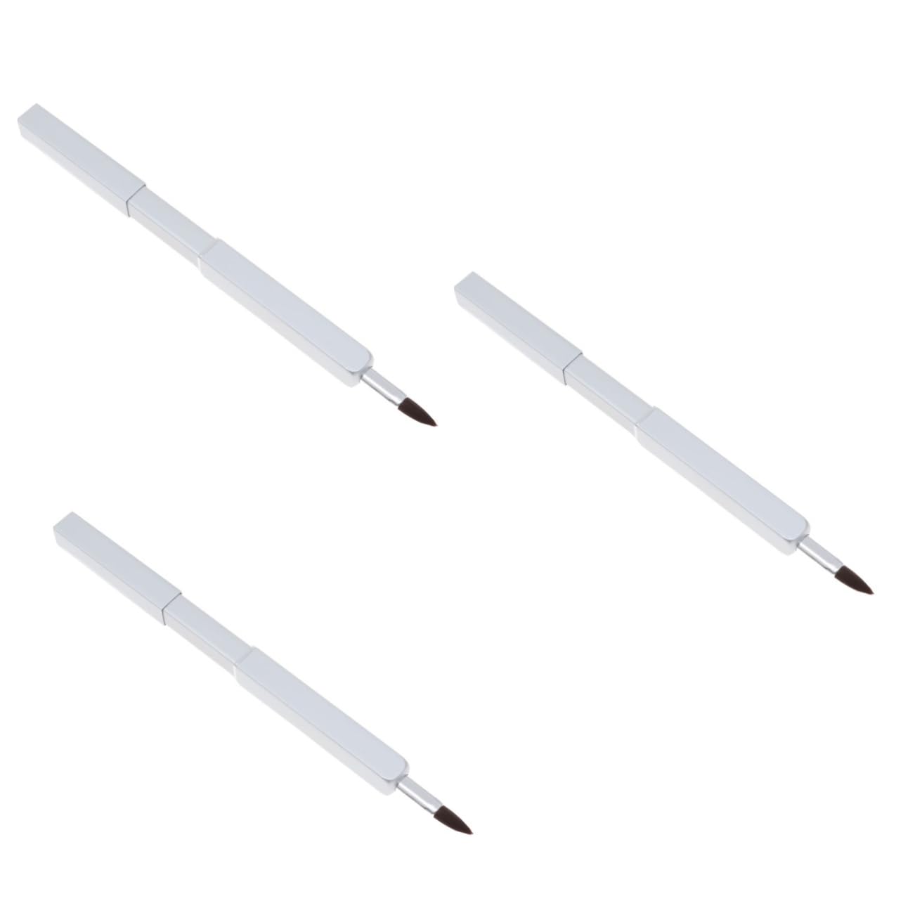 HAPINARY 3pcs Portable Lip Brush Retractable Makeup Brush Nylon Fiber for Daily Use