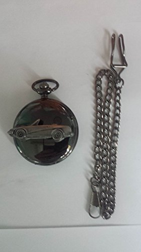 Triumph TR7 Cabrio ref273 Zinn Effekt Emblem poliert schwarz Fall Herren Geschenk Quarz Taschenuhr hergestellt in Sheffield