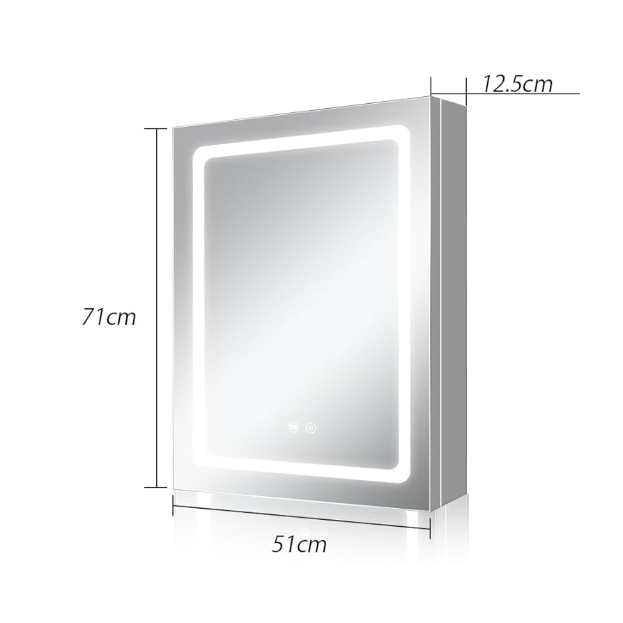 Amazon.co.jp: Janboe LEDバスルームミラーキャビネット,3つの色