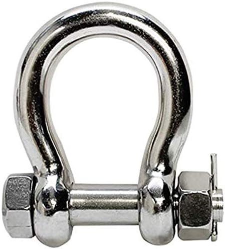 5/8" Marine Stainless Steel Bow Shackle with Cotter Pin Lock 2 TON 4000 Lbs WLL