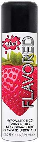 Wet Strawberry Flavored Lube - Water Based Edible Lubricant, 3.0 Ounce