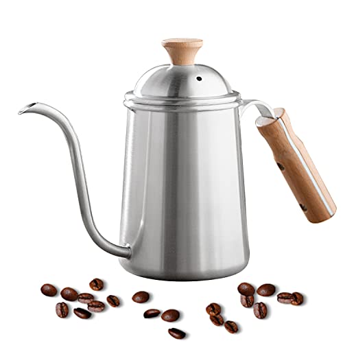 REDAPRO Pour Over Coffee Maker, Stainless Steel With Wooden Handle 600ml