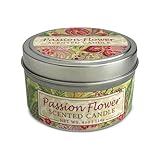 Greenwich Bay Hand-Poured Scented Candle in Decorative Tin – 4 oz/114 g Travel Candle with Lead-Free Wick, Vegetable Wax, Long-Burning Aromatherapy Gift, Single Wick – Made in USA (Passion Flower)