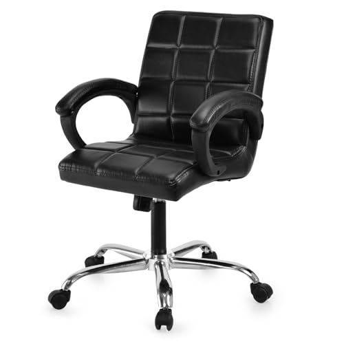 Image of GOYALSON Comfortable Revolving Office Chair Adjustable Swivel Chair with Padded Seat & Backrest for Home Office (1, Black, Standard)