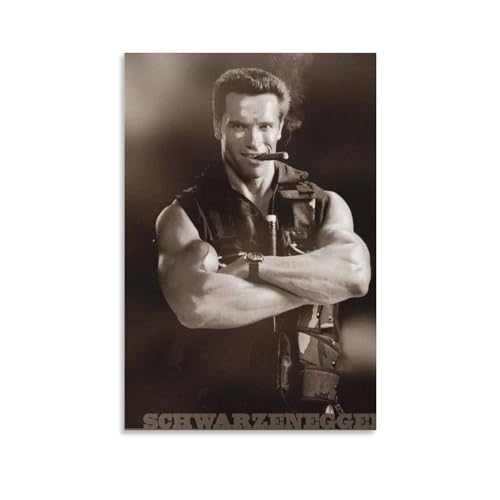 Arnold Schwarzenegger Young Cigar Smoking Poster Wall Art Picture Painting Poster Canvas Print Posters Artworks Bedroom Living Room Decor 08x12inch(20x30cm)