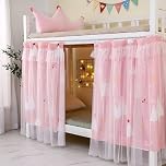 ITODA Cabin Bunk Bed Curtain Stylish Canopy Bed Tent Dustproof Blackout Curtains Mosquito Protection Nets Dormitory Shading Curtain Privacy Draperies Cloth for Single Bed