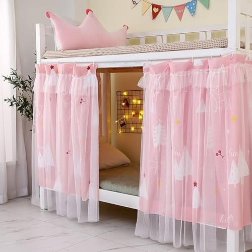 ITODA Cabin Bunk Bed Curtain Stylish Canopy Bed Tent Dustproof Blackout Curtains Mosquito Protection Nets Dormitory Shading Curtain Privacy Draperies Cloth for Single Bed