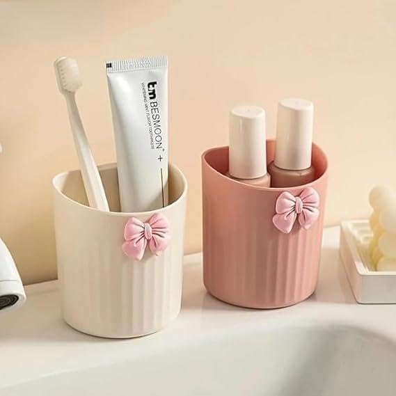 Image of DHRUMIT Wall Mounta Esthetic Makeup Organizer | Modern Plastic Cosmetic Storage| Lightweight Bathroom Accessory Holder for Brushes, Tubes (Multi Color)(Pack of 2)
