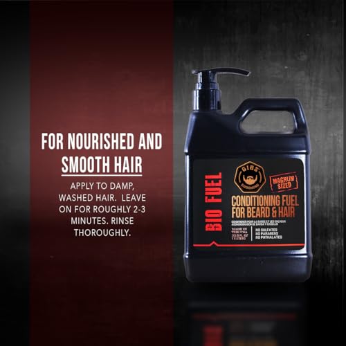 GIBS BioFuel Hair Conditioner For Men - Beard & Hair Conditioner Moisturizing, Liter, 33.8 Fl Oz (Pack of 1)