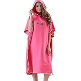 Gr？？e: 110 * 88CM ACAMPTAR Neue Schnell Trocknende Wickel Kommode Bade Tuch im Freien Erwachsene mit Kapuze Strand Tuch Poncho Frauen M？Nner Bade Mantel Hand TüCher Bade Anzug Mantel Rosa