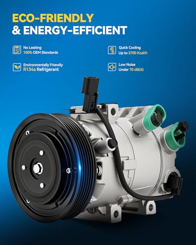 Image of PHILTOP NEW Air Conditioner AC Compressor + Clutch for Kia Soul 2014-2019 1.6L, 2017-2019 1.6T,Forte5 2014-2018 1.6T,Forte Koup 2014-2016 1.6T, Hyundai Elantra 2017-2020 1.6T,Elantra GT 2019-2020 1.6T