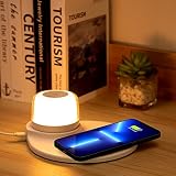 BEYONDOP Night Light with Wireless Charger, Charger Station with Wireless Phone Charger, Magnetic De