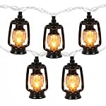 8.5FT Kerosene Lantern String Lights, 10 LED Bulbs, Plug in