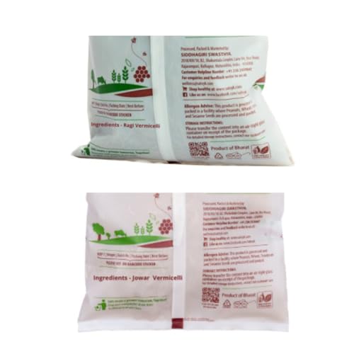 Image of S Siddhagiri's SATVYK THE HEALTH re STORE Combo Pack of Jowar / Ragi Millet Vermicelli (200gms each) - Sevaiya | No Maida | Traditional Method Semiya | Preservative Free | Vegan | Chemical Free Vermicelli | Total 400gms