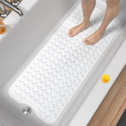 HITSLAM Alfombra de bañera Antideslizante, 101x40cm Extra Grande ...