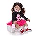 SEESEE.U Réaliste Reborn Toddler Girl Poupée 24 Pouces 60cm Silicone Souple Real Life Baby Girl with Long Hair Kids Playmate Toy (Blue Eyes)