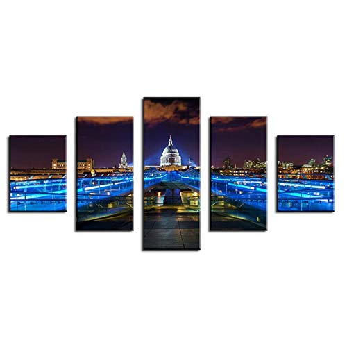 Paysage de Londres imprimé pour décoration murale 5 panneaux 150x80cm