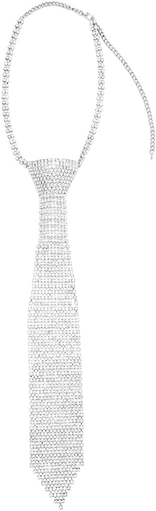 Rosemarie & Jubalee Women's Stunning Jewlery Tie Crystal Rhinestone Necktie Necklace