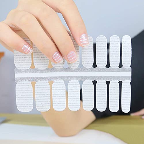 Silpecwee 5 Sheets Rose Gold Nail Polish Strips Stickers Tips Glitter Flower With 1Pc Nail File Adhesive Full Nail Wraps Manicure Kit #TOP3