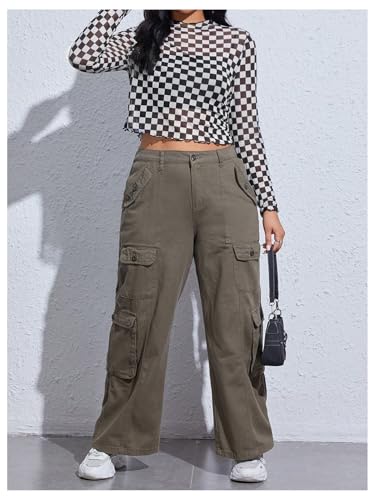 WDIRARA Women's Plus Size Checkered T Shirt Sheer Mesh Tee Long Sleeve Crop Tops4