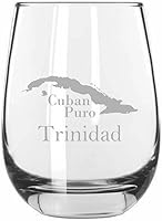 Vista 9 de Cuaba - Vaso de vino sin tallo grabado con temática de cigarro cubano de 15.25 onzas