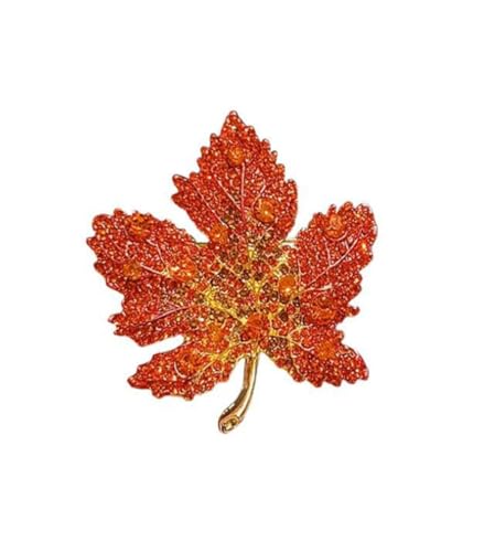 Broche en forme de feuille d'érable avec strass - Cadeau pour femme - Pour la Saint-Valentin, la fête des mères, un mariage, un anniversaire - Broche en alliage, Métal