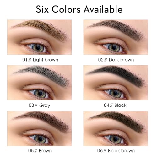 LOKFAR 2Pcs Microblading Eyebrow Pen, Long-Lasting Waterproof Eyebrow Pencil with 4-Fork-Tip for 3D Realistic Brow, Easily Create Natural Hair-Like Brow Last All-Day, Eye Brow Pencils for Women -Light Brown