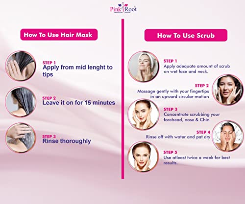 Image of Pink Root Fruit Scrub 500gm with Hair Repair Spa Cream 500gm