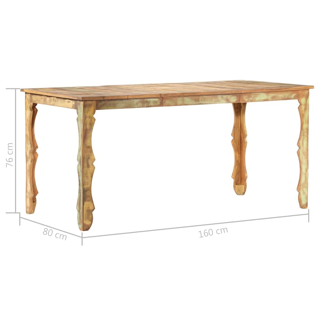 Tavolo da pranzo, 160 x 80 x 76 cm, in legno massiccio riciclato