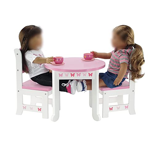 Emily Rose 18 Inch Doll Furniture - Kitchen Table And 4 Chair Dining Value Gift Set - Butterfly Theme | Fits 16"-18" Dolls #TOP6