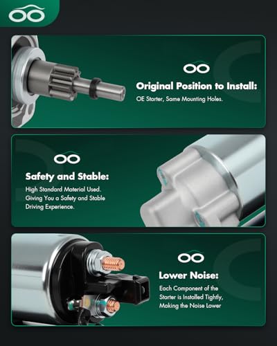 Image of SCITOO Starter Motor fit for Volkswagen for Beetle 2.0L 1998,for Volkswagen for Corrado 1.8L 1992,for Volkswagen for Passat 2.0L 1992-1996 Replacement Starter 17416