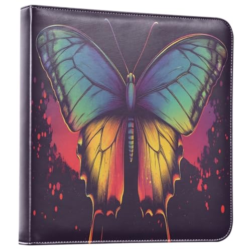 Álbum de fotos autoadhesivo DIY Scrapbook Album Mariposa Neón con 3 anillas, 40 páginas, 8x10 para memoria miniatura 1