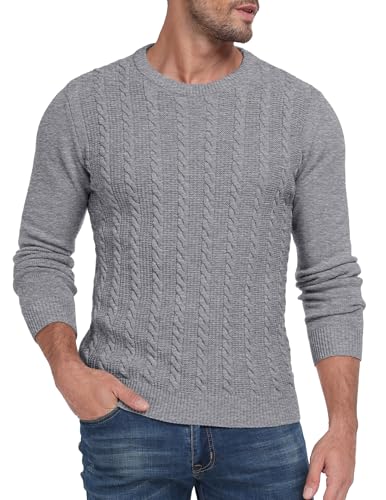 Sailwind Men's Crewneck Pullover Sweater Casual Knitted Twist Sweaters