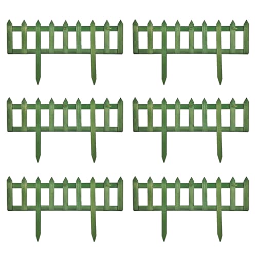 Acan Tradineur - Pack de 6 Vallas de Madera Decorativas de jardín, Borde para césped, Plantas, Flores, decoración de Exterior (Verde - 60 x 34 cm)