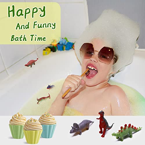 Womrich Bath Bombs For Kids With Surprise Inside, Kids Bath Bombs For Boys Girls With Toys, Dinosaur Bath Bombs Bubble Bath Fizzy Spa Bath Set, For Birthday Christmas Easter, Cupcake Bath Bombs 6Packs #TOP3
