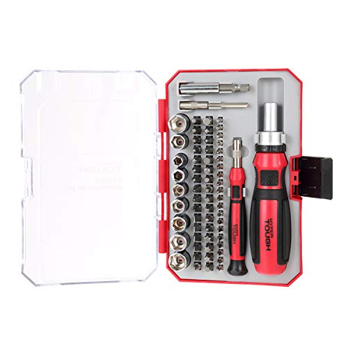 Hyper Tough 65-Piece Ratcheting Screwdriver Socket & Bit Set Ratchet Screwdriver Precision Bit Holder Driver Magnetic Holder #TOP2