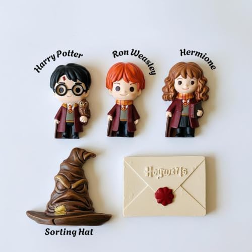 Image of EXPESIA Harry Potter DIY Craft Kit, Resin Art Set with Harry, Ron, Hermione, Sorting Hat and Hogwarts Letter, Painting Clay Decoration