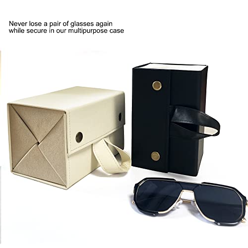 Longjet Sunglasses Organizer Travel Glasses Case Multiple Pairs Eyeglasses Storage Box Hanging Eyewear Holder (Black, 4 Slot)