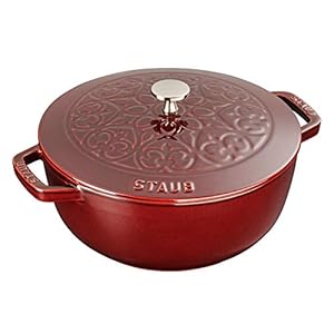 Staub Cast Iron 3.75-qt Essential French Oven with Lilly Lid – Grenadine, Made in France