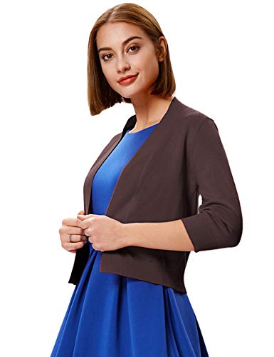 Image of GRACE KARIN Women Cardigan Sweaters Lightweight Knit Cropped Cardigans Trendy 3 /4 Sleeve Shrug Bolero S-3XL