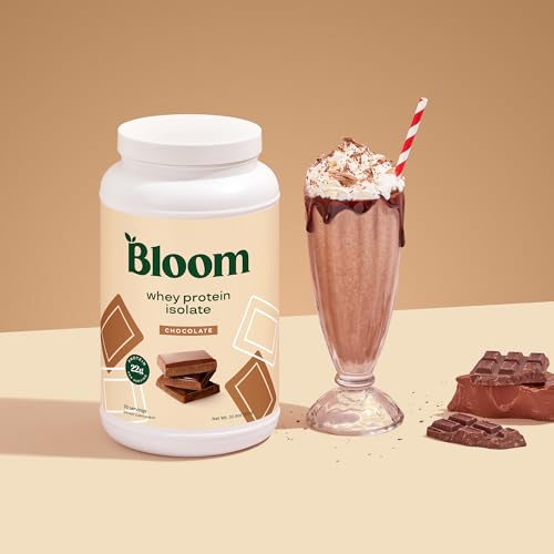 Bloom Nutrition Whey Isolate Protein Powder, Chocolate - Pure Iso Post Workout Recovery Drink Blend, Smoothie Mix with Digestive Enzymes for Gut Health - Low Carb, Keto & Zero Sugar Added - Thumbnail 2