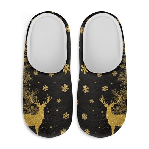 Women's Christmas Santa Clause Print Slip-on Slippers Warm Lightweight Memory Foam Indoor House Shoes