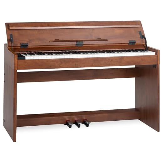 McGrey DP-18 WN Piano digital - 88 teclas contrapesadas con acción de martillo y dinámica táctil - 128 sonidos - Piano elèctrico función dual y split - tapa de teclado - 3 pedales - Tuerca mate