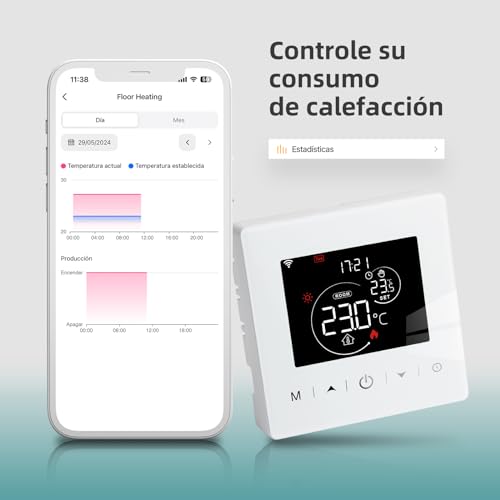 Termostato WiFi de 2 Hilos a Pilas para calderas de Gas.termostatos programable Diario controlable por Tuya o Smart Life.Termostato Compatible con Google Assistant y Alxea. - imagen 7